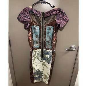 Byron Lars Floral Brocade Dress Designer